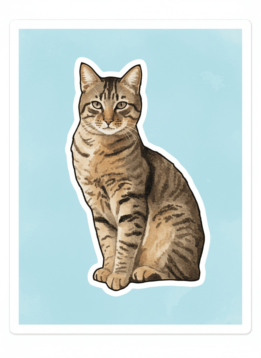 Watercolor style pet sticker