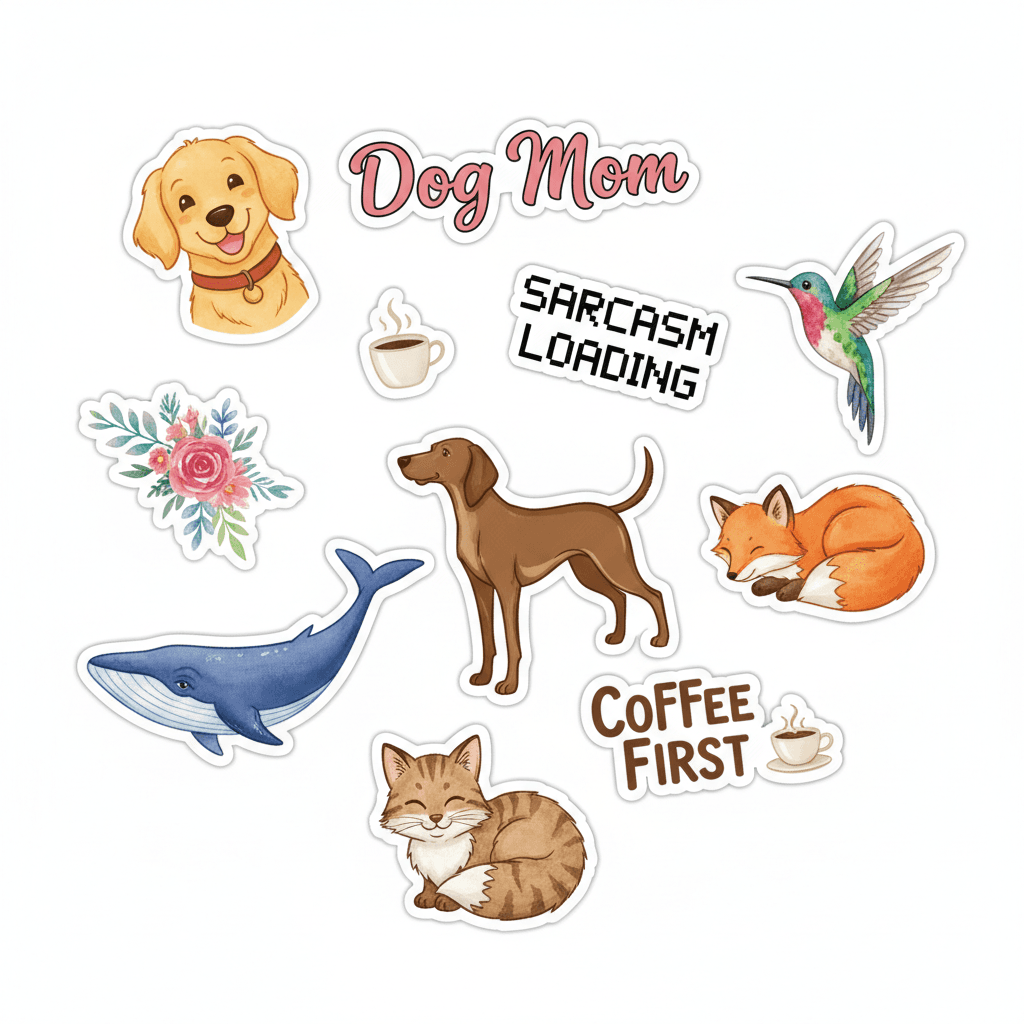 Collection of vinyl stickers