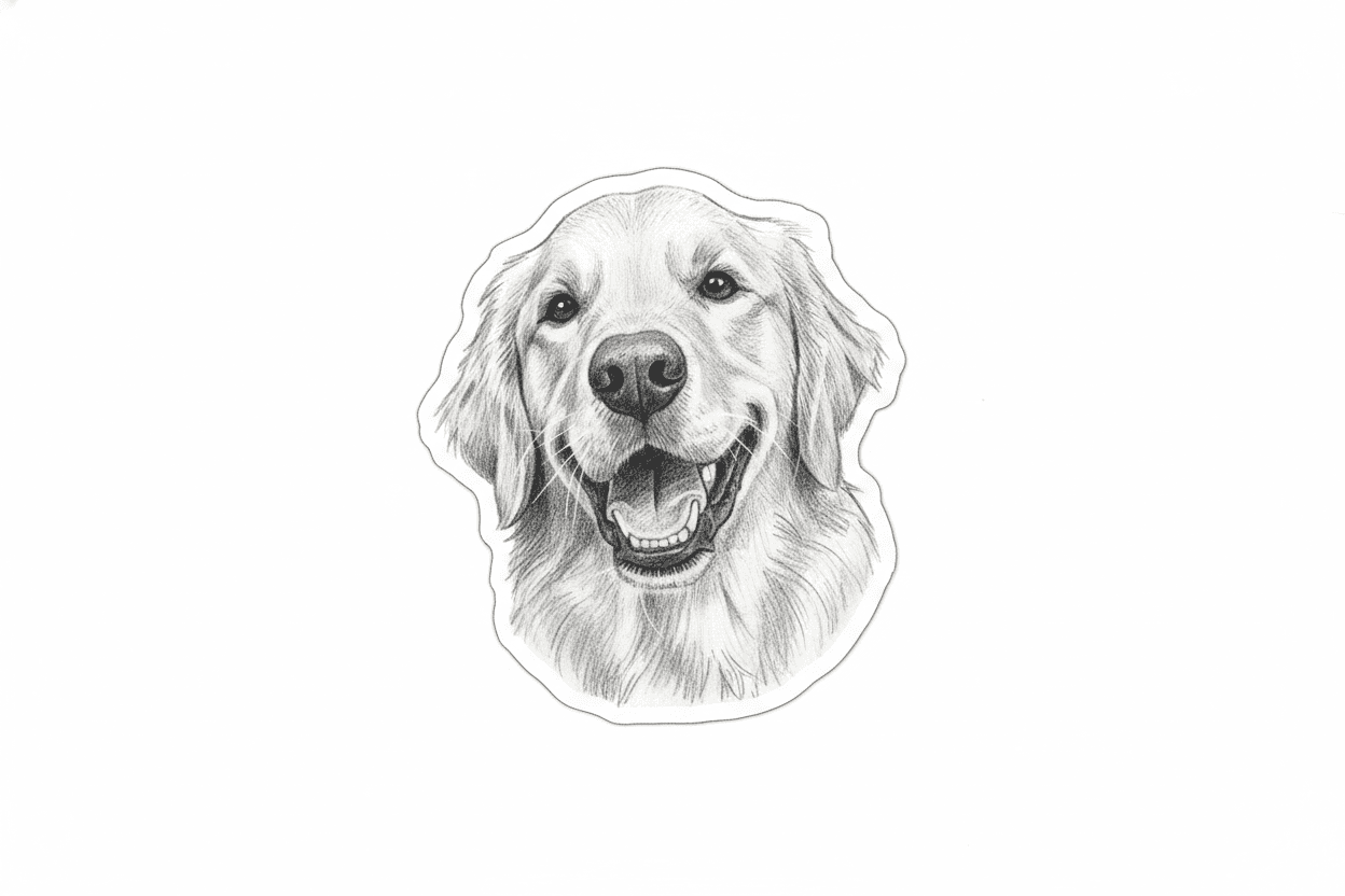 Drawing pet sticker example