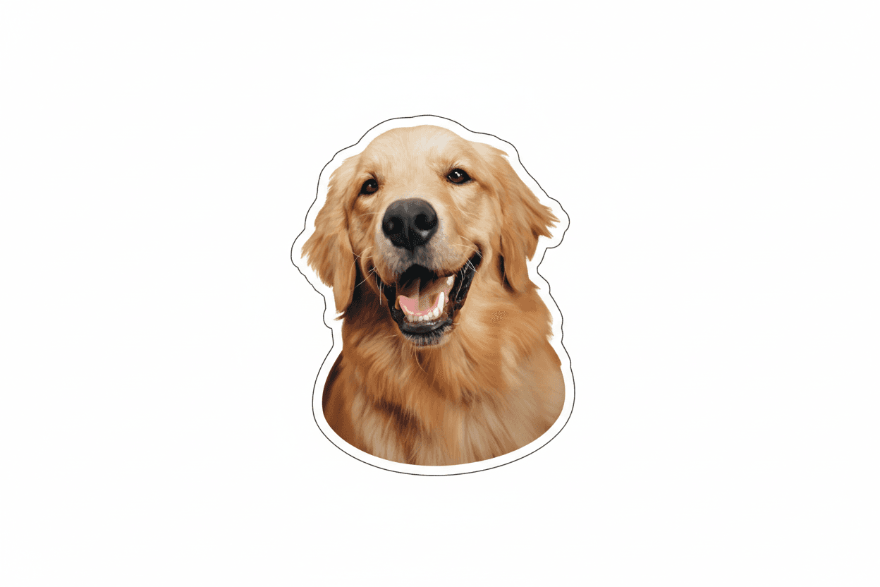 Realistic pet sticker example